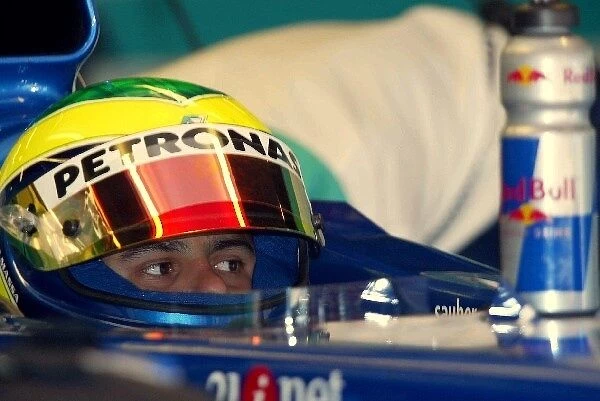 Formula One Testing: Felipe Massa sits in the cockpit of his Sauber Petronas C21