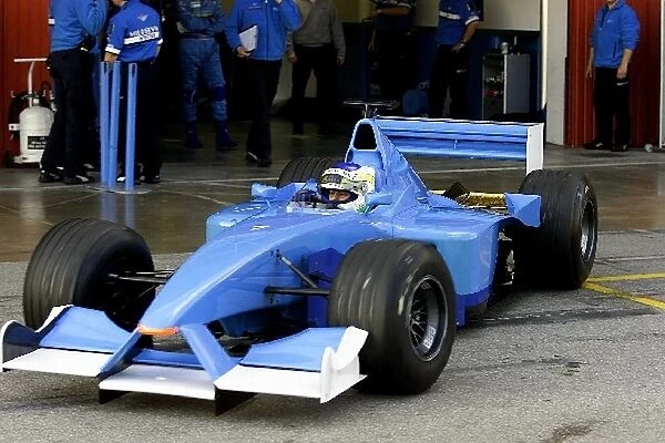 Formula One Testing: Giancarlo Fisichella drove the new Benetton for the first time at Barcelona