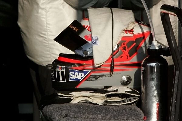 Formula One Testing: The helmet of Heikki Kovalainen McLaren Mercedes