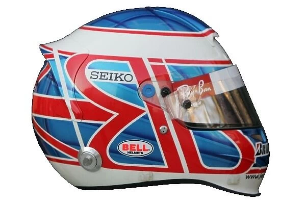 Formula One Testing: The helmet of Jenson Button Honda
