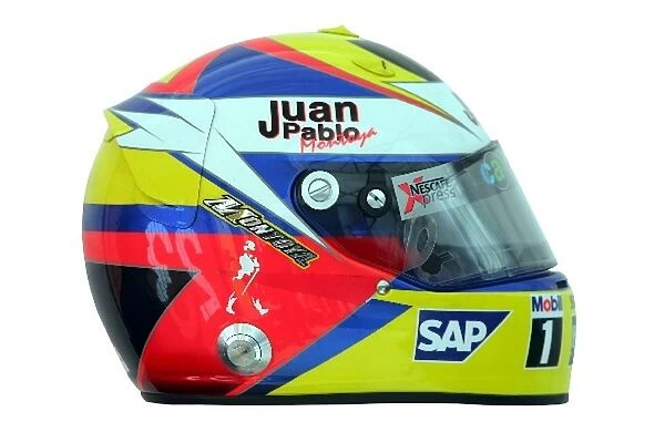 Formula One Testing: The helmet of Juan Pablo Montoya McLaren Mercedes