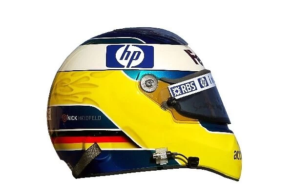 Formula One Testing: The helmet of Nick Heidfeld Williams