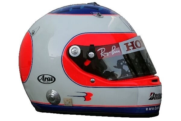 Formula One Testing: The helmet of Rubens Barrichello Honda
