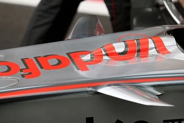 Formula One Testing: Horns on the monocoque of Pedro De La Rosa McLaren Mercedes MP4  /  23