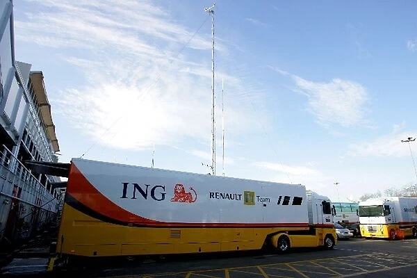 Formula One Testing: ING Renault F1 Team trucks