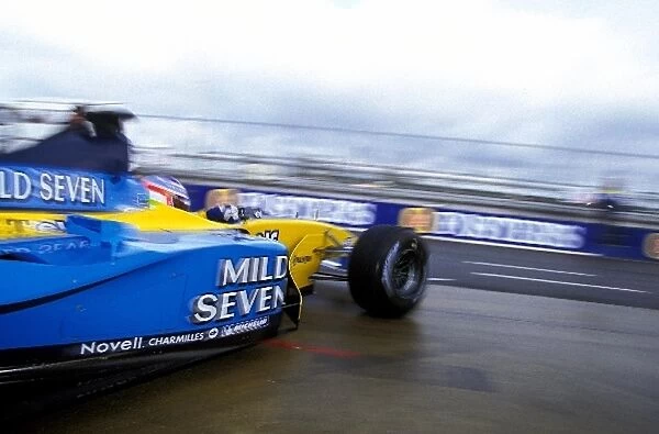 Formula One Testing: Jarno Trulli Renault R202 leaves the pit garage