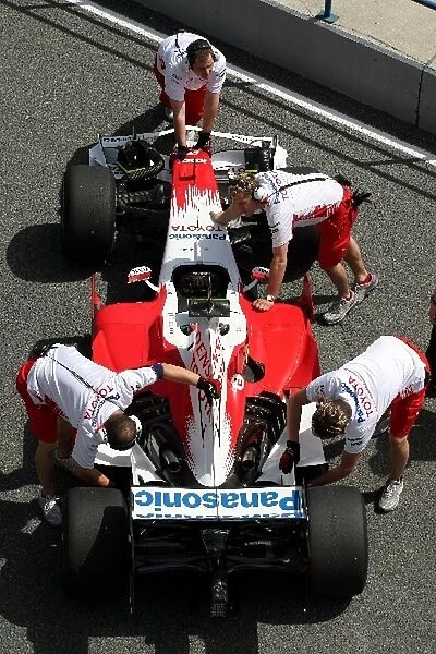 Formula One Testing: Jarno Trulli Toyota TF108 on slick tyres