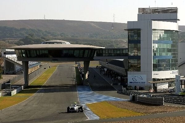 Formula One Testing: Jenson Button Honda RA107 on slick tyres