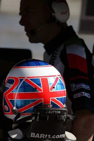 Formula One Testing: Jenson Button Honda Racing talks with Jock Clear Honda Racing Senior Race Engineer