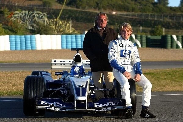 Formula One Testing: L to R: Keke Rosberg and Nico Rosberg Williams BMW