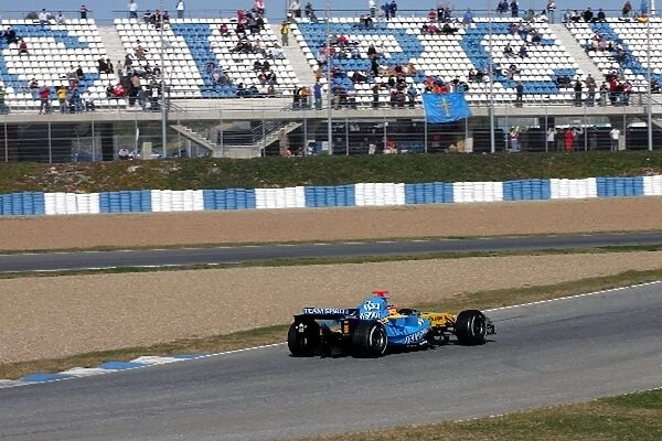 Formula One Testing: A large crowd turned out to watch Fernando Alonso Renault