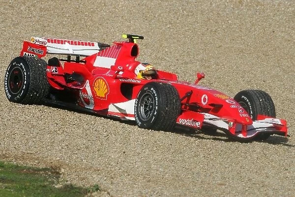 Formula One Testing: Luca Badoer Ferrari F248 runs off the track
