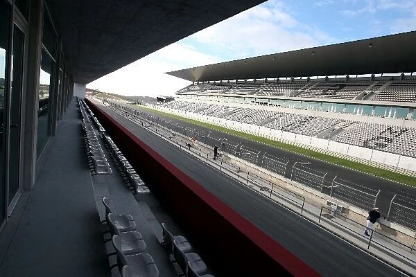 Formula One Testing: Main grandstand viewed from the VIP area above the pits