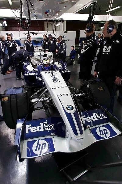 Formula One Testing: Mark Webber prepares to run the Williams FW27 for the first time