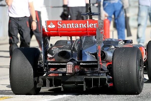 Formula One Testing: McLaren rear diffuser detail