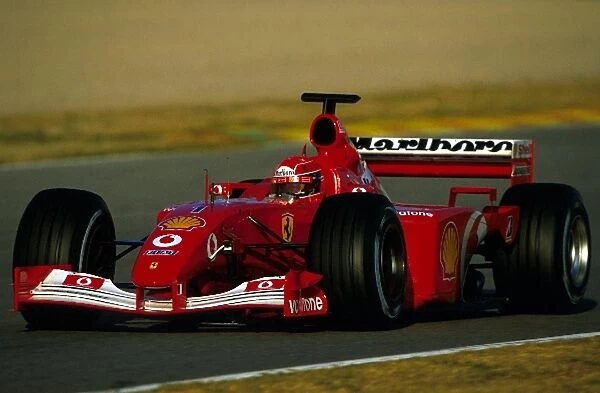 Formula One Testing: Michael Schumacher testing the interim Ferrari F2001