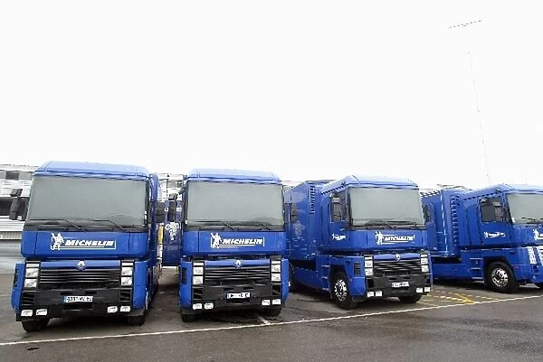 Formula One Testing: Michelin Trucks in the paddock