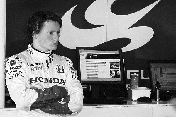 Formula One Testing: Mike Conway is testing for Honda in the Super Aguri F1 Team garage