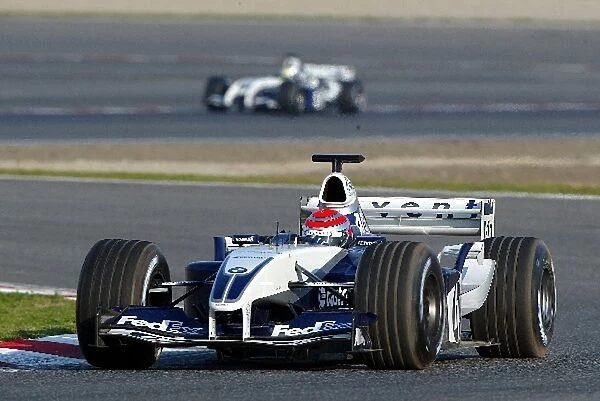 Formula One Testing: Nelson Piquet Jnr Williams BMW FW25 leads Ralf Schumacher Williams BMW FW26