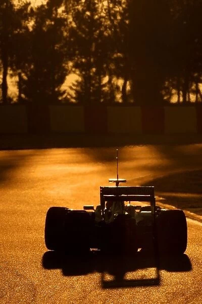 Formula One Testing: Nico Hulkenberg Williams 2009 Interim Car Sunset action