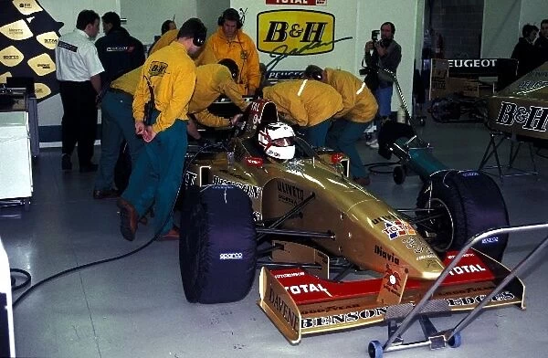 Formula One Testing: Nigel Mansell during his test with the Jordan team