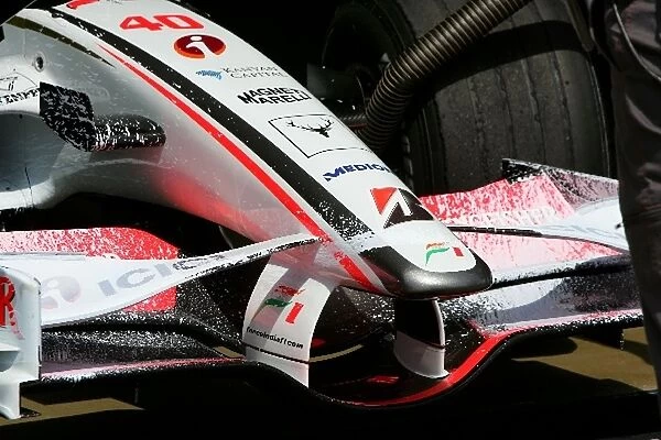 Formula One Testing: Paint on the bodywork of Vitantonio Liuzzi Force India F1 VJM01