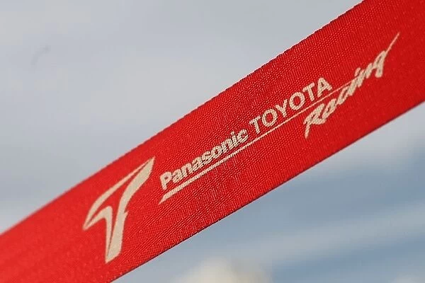 Formula One Testing: Panasonic Toyota Racing logo on the Toyota pitlane barrier