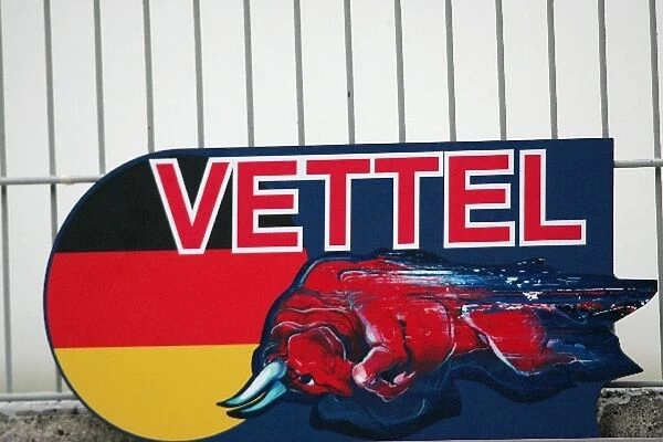 Formula One Testing: The pitboard of Sebastian Vettel Scuderia Toro Rosso STR02