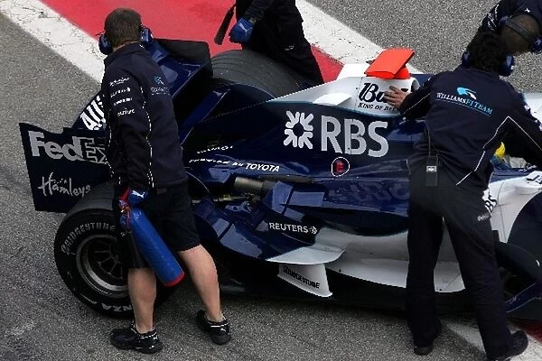 Formula One Testing: Powered by Toyota on the engine cover of Alex Wurz Williams Toyota
