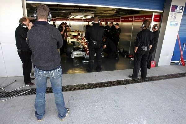 Formula One Testing: Ralf Schumacher watches Giancarlo Fisichella Force India F1