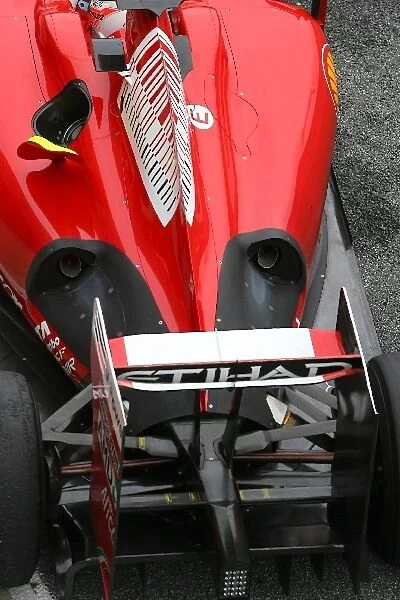 Formula One Testing: Detail of the rear of the Ferrari F60
