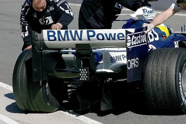 Formula One Testing: The rear wing of Nick Heidfeld Williams BMW FW27
