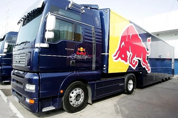 Formula One Testing: Red Bull Racing trucks