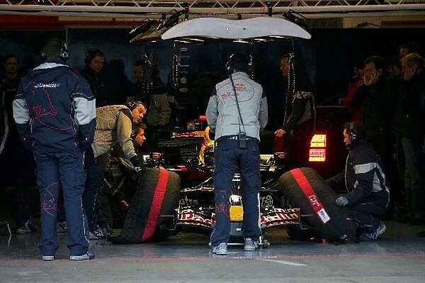 Formula One Testing: Red Bull RB3 in the garage