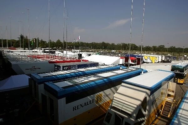Formula One Testing: Renault trucks in the paddock