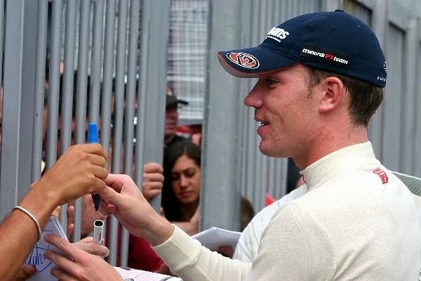 Formula One Testing: Robert Doornbos Minardi Cosworth signs autographs for the fans