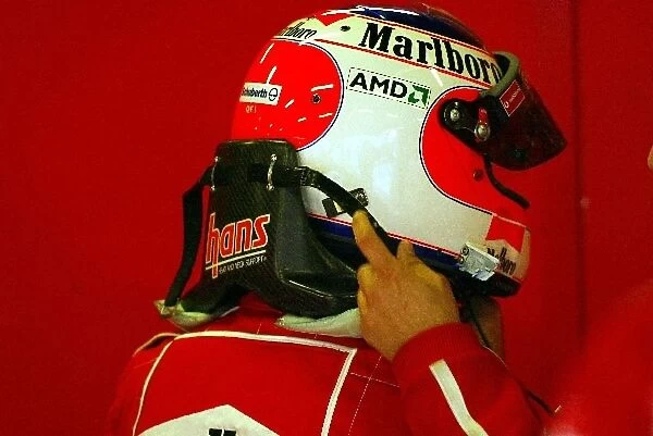 Formula One Testing: Rubens Barrichello Ferrari with the HANS system