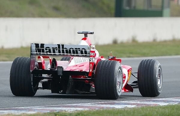 Formula One Testing: Rubens Barrichello has his first run in the Ferrari F2003-GA