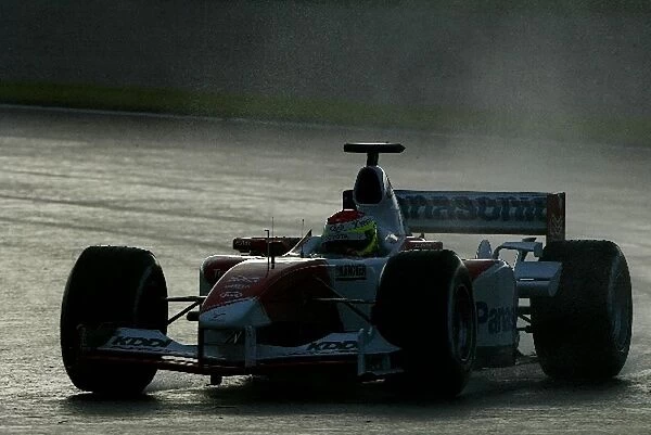 Formula One Testing: Ryan Briscoe Toyota TF03 tests in aftificially wet conditions