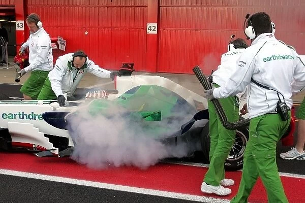 Formula One Testing: A small fire for Alex Wurx Honda RA108