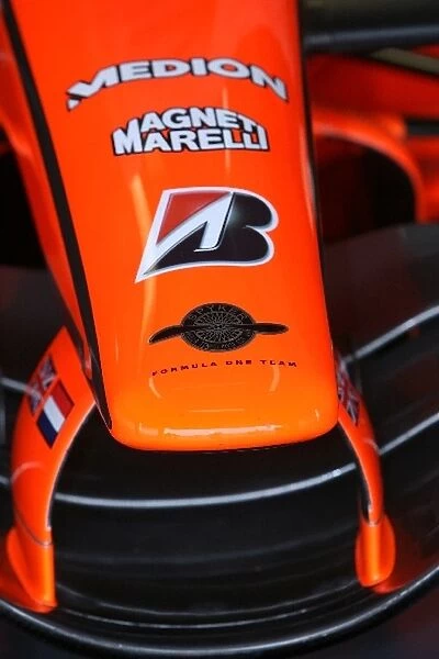 Formula One Testing: Spyker nose cone: Formula One Testing, Valencia, Spain