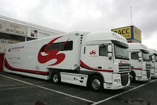 Formula One Testing: Super Aguri F1 Team Trucks