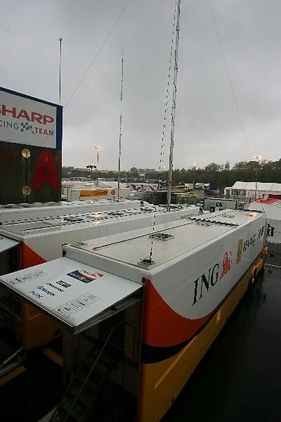 Formula One Testing: Wet paddock on day two
