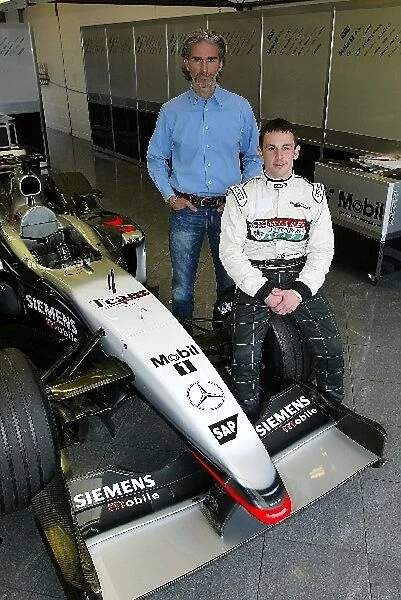 Formula One Testing: Former World Champion Damon Hill is on hand as McLaren Autosport BRDC Award Winner Steven Kane tests for McLaren