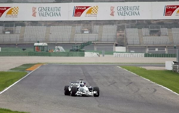 Formula One Testing: WTCC driver Alessandro Zanardi drives a specially converted BMW Sauber F1 car around Valencia
