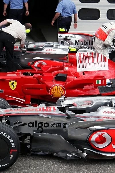 Formula One World Championship: The top 3 cars in parc ferme