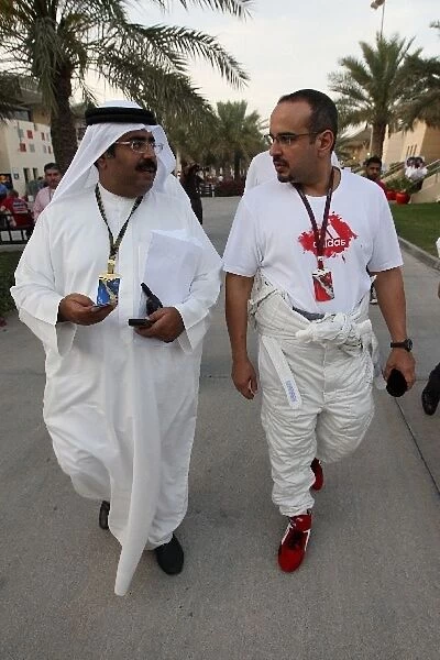 Formula One World Championship: Abdulla Bin Isa Al Khalifa President Bahrain Motor Federation and Crown Prince Shaikh Salman bin Isa Hamad Al