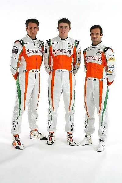 Formula One World Championship: Adrian Sutil Force India F1 with Paul Di Resta Force India F1 Third Driver and Vitantonio Liuzzi Force India F1