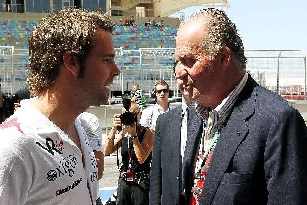 Formula One World Championship: Andy Soucek Virgin Racing Test and Reserve Driver with HRH King Juan Carlos of Spain