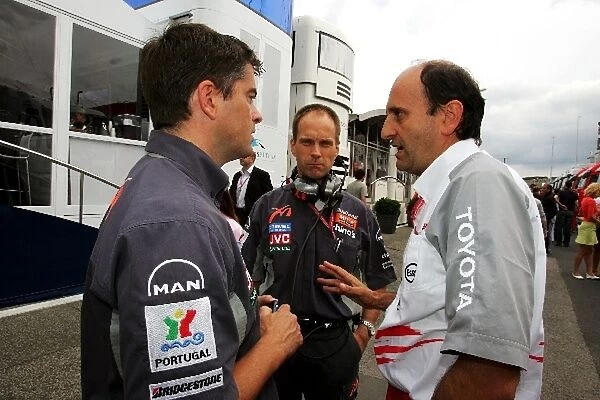 Formula One World Championship: Andy Stevenson MF1 Team Manager talks with Luca Mamorini Toyota Head of Engine Development